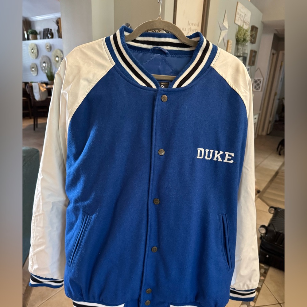 Duke Blue Devils Wool Varsity Jacket L - image 1